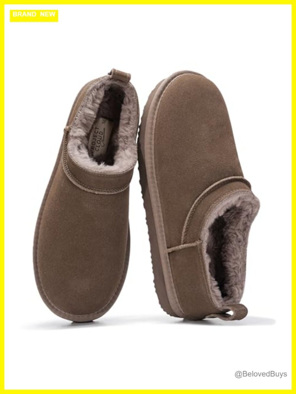 Genuine Leather Shearling Micro Ankle Boots Womens Slippers Slip On